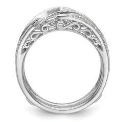 14k White Gold 1/4 carat Lab Grown Diamond VS/SI+ G+ Complete Ring Guard
