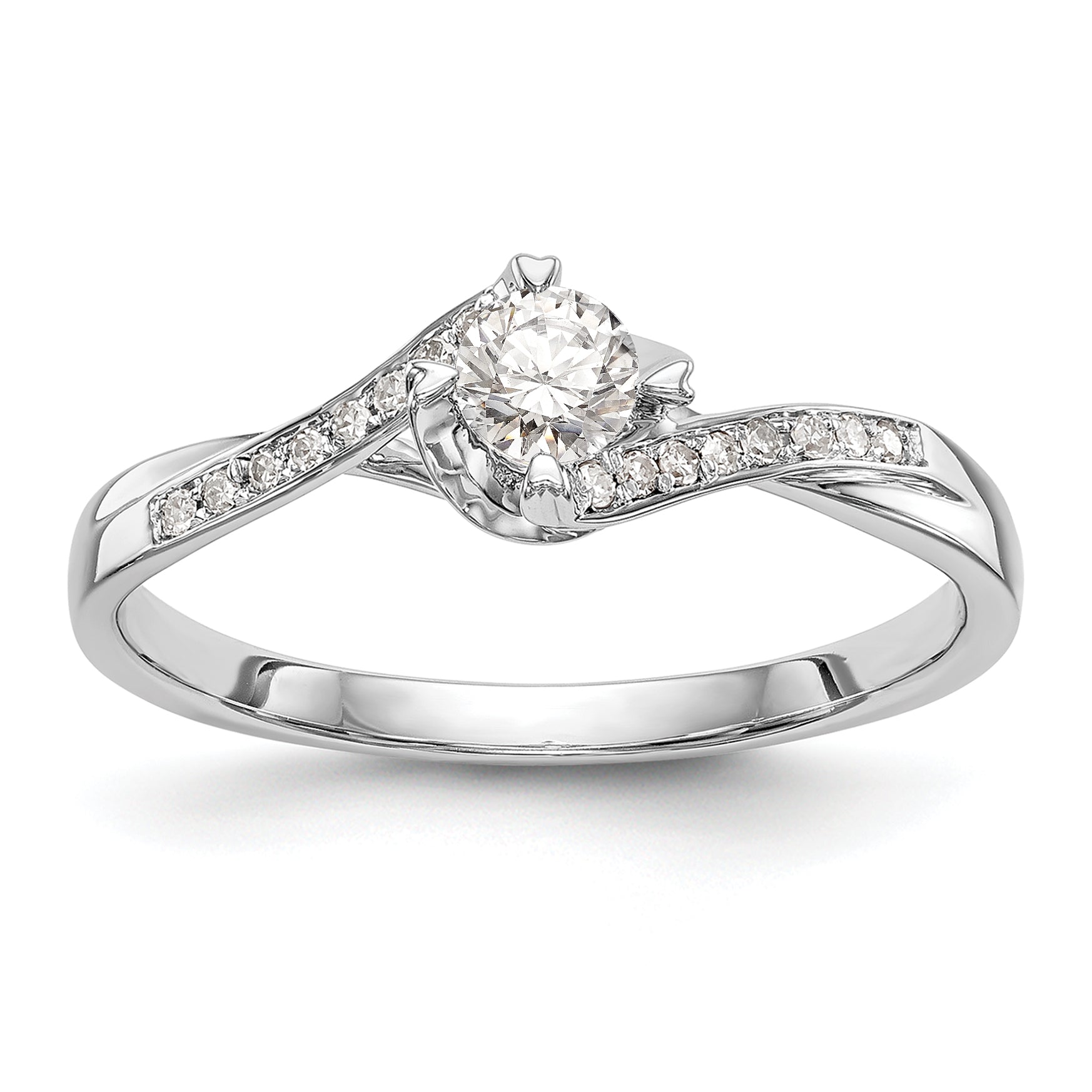 First Promise 10k White Gold 1/3 carat Lab Grown Diamond VS/SI+ G+ Complete Petite Engagement Ring