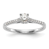 First Promise 14k White Gold 1/5 carat Lab Grown Diamond VS/SI+ G+ Complete Petite Engagement Ring