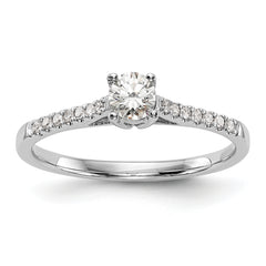 First Promise 14k White Gold 1/5 carat Lab Grown Diamond VS/SI+ G+ Complete Petite Engagement Ring