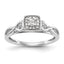 14k White Gold 1/5 carat Lab Grown Diamond VS/SI+ G+ Complete Petite Engagement Ring