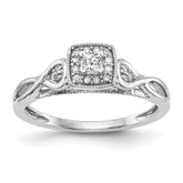 14k White Gold 1/5 carat Lab Grown Diamond VS/SI+ G+ Complete Petite Engagement Ring