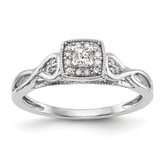 14k White Gold 1/5 carat Lab Grown Diamond VS/SI+ G+ Complete Petite Engagement Ring