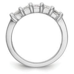 14K White Gold 5-Stone Shared Prong (Holds 1-3.7, 2-3.6, 2-3.5mm Princess) Diamond Band Mounting (No Stone Included)