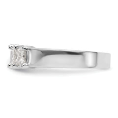 14K White Gold 5-Stone Shared Prong (Holds 1-3.7, 2-3.6, 2-3.5mm Princess) Diamond Band Mounting (No Stone Included)