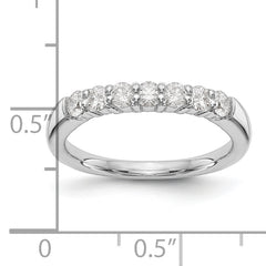 14k White Gold 3/4 carat Lab Grown Diamond VS/SI+ G+ Seven Stone Complete Fashion Band