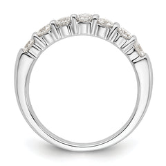 14k White Gold 1 carat Lab Grown Diamond VS/SI+ G+ Seven Stone Complete Fashion Band