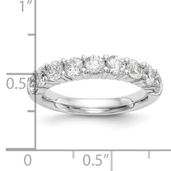 14k White Gold 1 carat Lab Grown Diamond VS/SI+ G+ Nine Stone Complete Fashion band