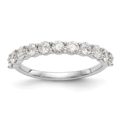 14k White Gold 1 carat Lab Grown Diamond VS/SI+ G+ Eleven Stone Complete Band