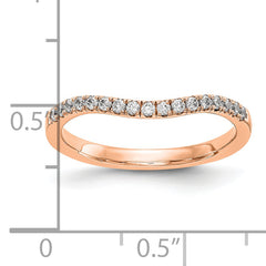 14k Rose Gold 1/5 carat Lab Grown Diamond VS/SI+ G+ Complete Curved Band