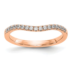 14k Rose Gold 1/5 carat Lab Grown Diamond VS/SI+ G+ Complete Curved Band