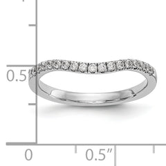 14k White Gold 1/5 carat Lab Grown Diamond VS/SI+ G+ Complete Curved Band