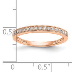 14k Rose Gold 1/6 carat Lab Grown Diamond VS/SI+ G+ Complete Size 9 Wedding Band
