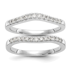 14k White Gold 1/3 carat Lab Grown Diamond VS/SI+ G+ Complete Set of Two Curved Wedding Bands