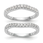 14k White Gold 5/8 carat Lab Grown Diamond VS/SI+ G+ Complete Set of Two Curved Wedding Bands