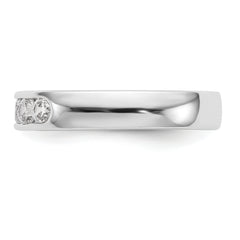 14K White Gold 5-Stone 1/2 carat Round Diamond Complete Channel Band