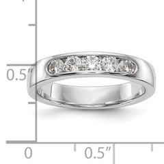 14K White Gold 5-Stone 1/2 carat Round Diamond Complete Channel Band