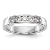 14K White Gold 5-Stone 1/2 carat Round Diamond Complete Channel Band