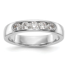 14K White Gold 5-Stone 1/2 carat Round Diamond Complete Channel Band