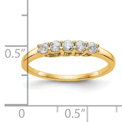 14K Yellow Gold 5-Stone Diamond Band Mounting (No Stone Included)