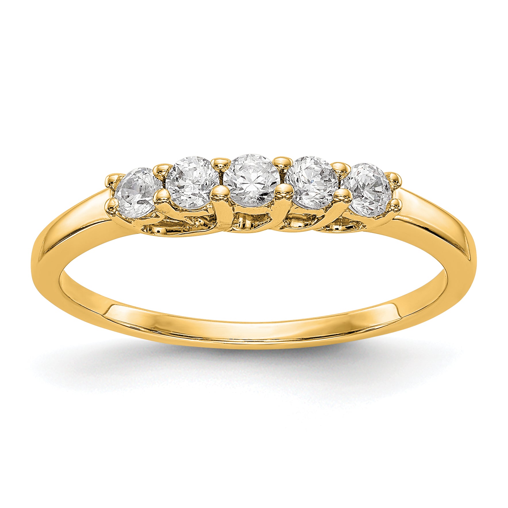 14K Yellow Gold 5-Stone Diamond Band Mounting (No Stone Included)