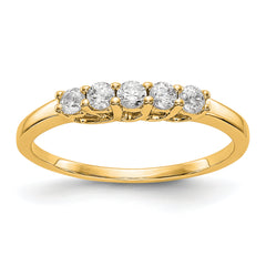 14K Yellow Gold 5-Stone Diamond Band Mounting (No Stone Included)
