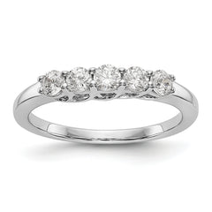 14K White Gold 5-Stone Shared Prong (Holds 5-2.9mm Round) Diamond Band Mounting (No Stone Included)