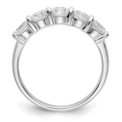 14K White Gold 5-Stone Shared Prong (Holds 5-4.2mm Round) Diamond Band Mounting (No Stone Included)