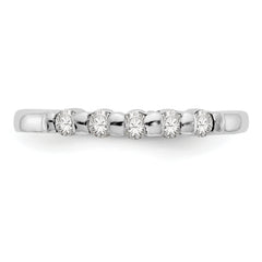 14K White Gold 5-Stone Channel-set 1/4 carat Complete Round Diamond Band