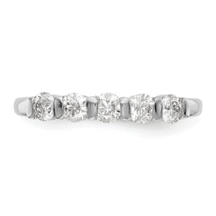 14K White Gold 5-Stone Channel-set 1/2 carat Complete Round Diamond Band