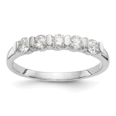 14K White Gold 5-Stone Channel-set 1/2 carat Complete Round Diamond Band