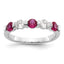 14k White Gold 1/3 carat Diamond and Ruby Complete Band
