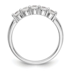 14K White Gold 5-Stone Shared Prong (Holds 5-2.9mm Round) Diamond Band Mounting (No Stone Included)