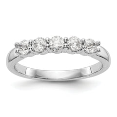 14K White Gold 5-Stone Shared Prong (Holds 5-2.9mm Round) Diamond Band Mounting (No Stone Included)