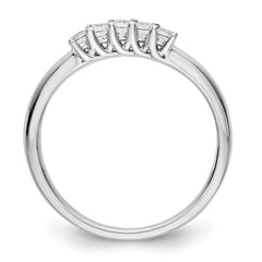 14K White Gold 5-Stone Shared Prong (Holds 5-2.0mm Princess) Diamond Band Mounting (No Stone Included)