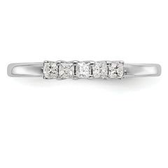 14K White Gold 5-Stone Shared Prong (Holds 5-2.0mm Princess) Diamond Band Mounting (No Stone Included)