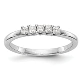 14K White Gold 5-Stone Shared Prong (Holds 5-2.0mm Princess) Diamond Band Mounting (No Stone Included)