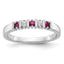 14k White Gold 1/15 carat Diamond and Ruby Complete Band