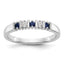 14k White Gold 1/15 carat Diamond and Blue Sapphire Complete Band