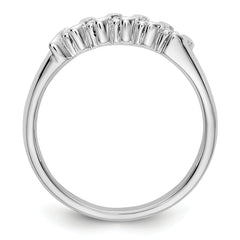 14K White Gold 5-Stone Prong-set (Holds 5-2.2mm Round) Diamond Band Mounting (No Stone Included)