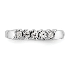14K White Gold 5-Stone Prong-set (Holds 5-2.2mm Round) Diamond Band Mounting (No Stone Included)