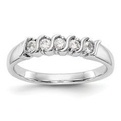 14K White Gold 5-Stone Prong-set (Holds 5-2.2mm Round) Diamond Band Mounting (No Stone Included)