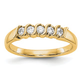14K Yellow Gold 5-Stone Prong-set (Holds 5-2.2mm Round) Diamond Band Mounting (No Stone Included)