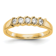 14K Yellow Gold 5-Stone Prong-set (Holds 5-2.2mm Round) Diamond Band Mounting (No Stone Included)