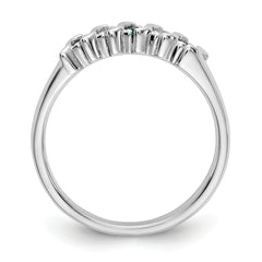 10k White Gold Diamond w/Emerald Band