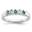 10k White Gold Diamond w/Emerald Band