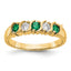 14k Yellow Gold 1/5 carat Diamond and Emerald Complete Band