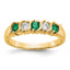 14k Yellow Gold 1/5 carat Diamond and Emerald Complete Band
