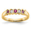 Diamond & Ruby Five-Stone Band in 10K Yellow Gold, 3.7mm (1/10 ct. tw.), Size 7 - Sophia Jewelers