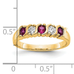 14k Yellow Gold 1/5 carat Diamond and Ruby Complete Band
